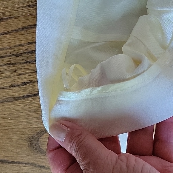 Gantos High Wasted Pleated Wide Straight Leg Trousers Vintage Ivory Off White 12 - Picture 4 of 16